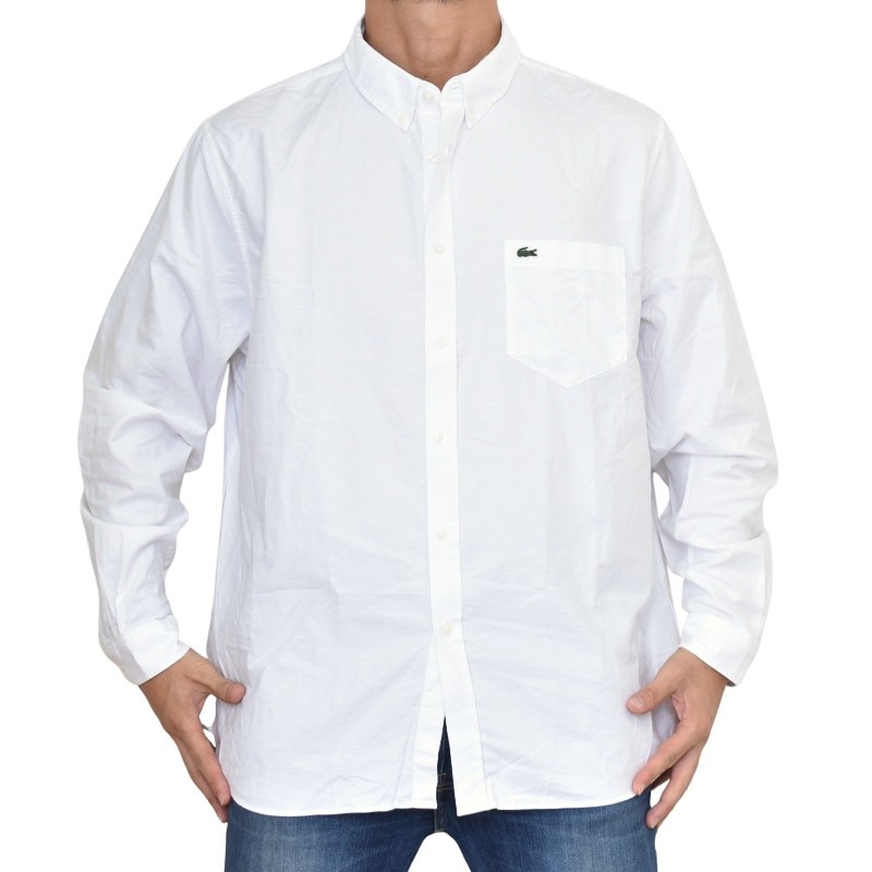 �礭�������� ��� �饳���� LACOSTE ���ݥ���� Ĺµ����� Buttoned Collar Oxford Cotton Shirt XXL