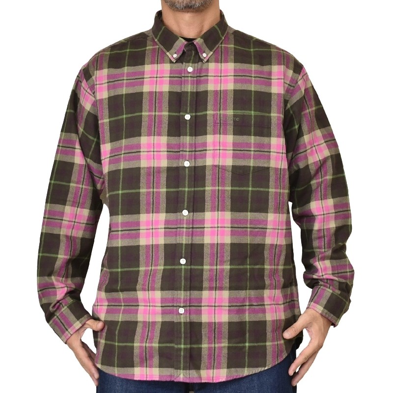 �礭�������� ��� Supreme ����ץ꡼�� Plaid Flannel Shirt �����å� �ե��ͥ� ����� �ܥ�������� XL
