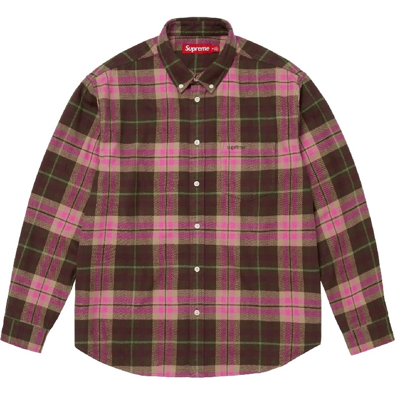 �礭�������� ��� Supreme ����ץ꡼�� Plaid Flannel Shirt �����å� �ե��ͥ� ����� �ܥ�������� XL
