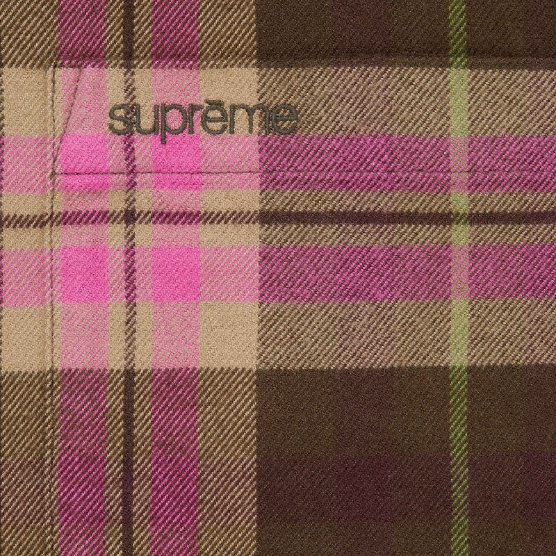 �礭�������� ��� Supreme ����ץ꡼�� Plaid Flannel Shirt �����å� �ե��ͥ� ����� �ܥ�������� XL