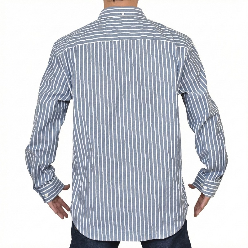 �礭����������� TOMMY HILFIGER �ȥߡ��ҥ�ե����� Regular Fit Stripe Print All-Day Shirt Ĺµ ���ȥ饤�� �ץ��� ������ǥ� ���ȥ�å� �ȥåץ� �磻����� XXL