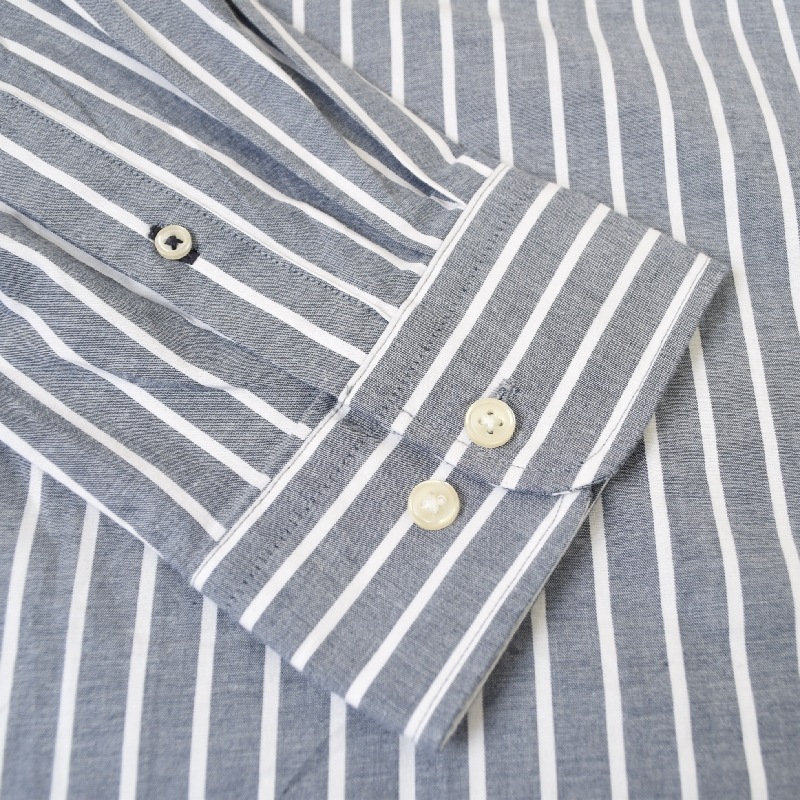 �礭����������� TOMMY HILFIGER �ȥߡ��ҥ�ե����� Regular Fit Stripe Print All-Day Shirt Ĺµ ���ȥ饤�� �ץ��� ������ǥ� ���ȥ�å� �ȥåץ� �磻����� XXL