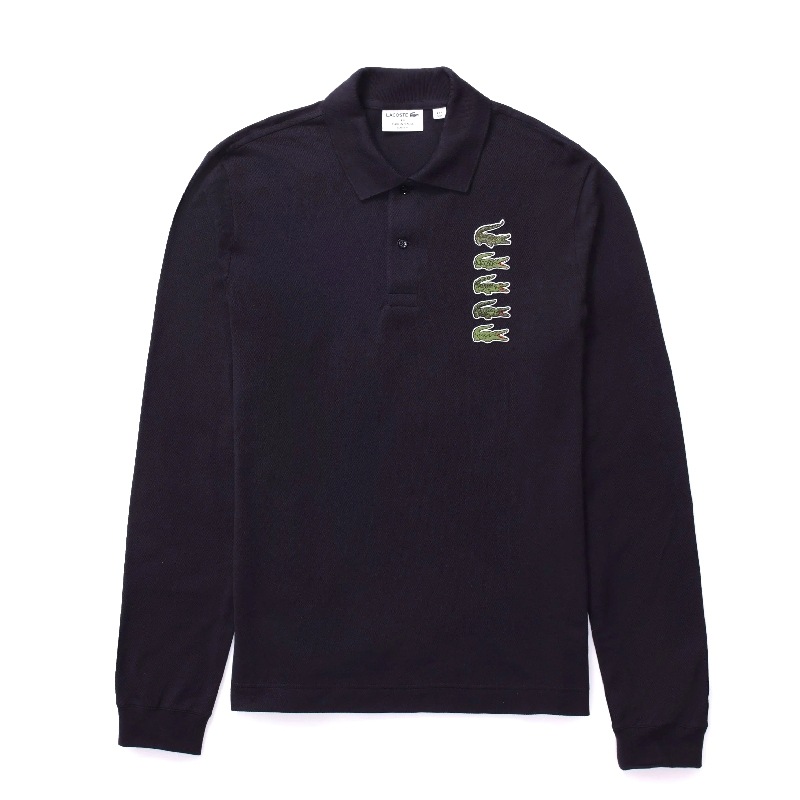 ��SALE�� �礭�������� ��� �饳���� Lacoste Ĺµ ���λ� �ݥ������ �ɽ� Long Sleeve Original L.12.12 Multi Badge Polo XXL