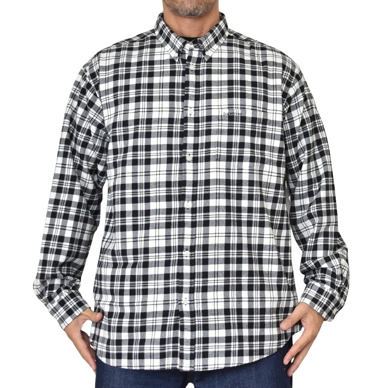 �礭�������� ��� Supreme ����ץ꡼�� Plaid Flannel Shirt �����å� �ե��ͥ� ����� �ܥ�������� XL