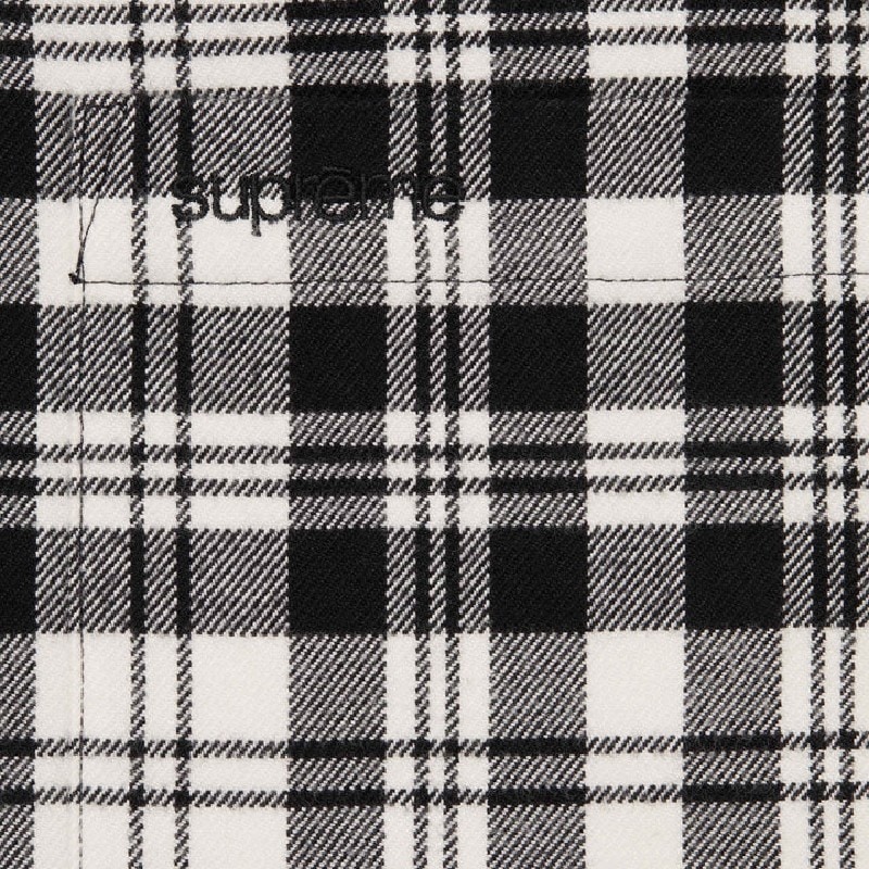 �礭�������� ��� Supreme ����ץ꡼�� Plaid Flannel Shirt �����å� �ե��ͥ� ����� �ܥ�������� XL