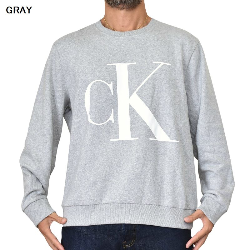 ��SALE�� �礭�������� ��� CK ����Х󥯥饤�� Calvin Klein ���롼�ͥå� ���� �������åȥ���� �ȥ졼�ʡ� ΢���� �֥�å� ���졼 �� XL XXL