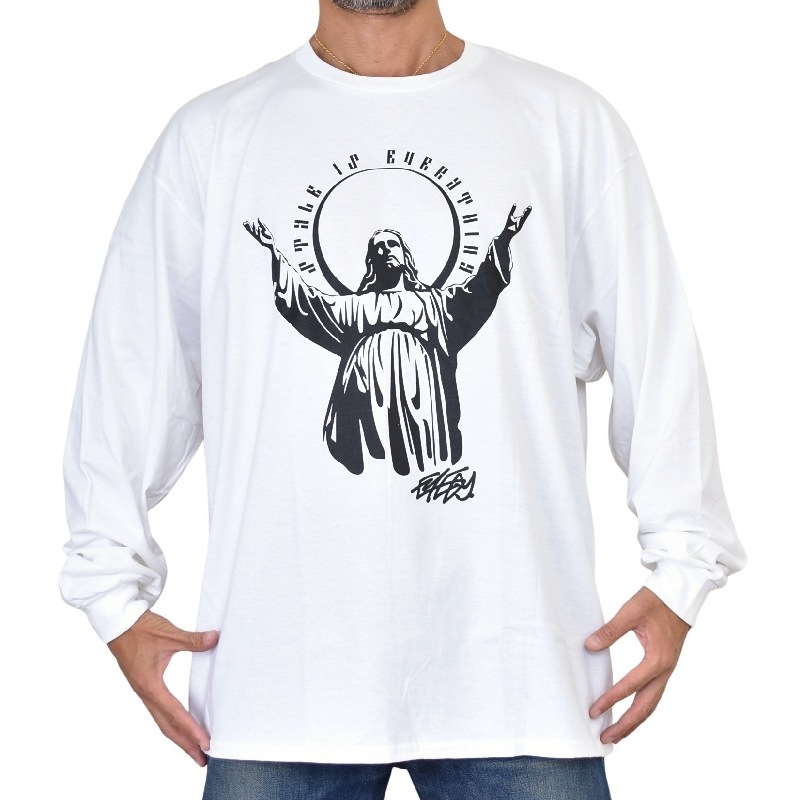 �礭�������� ��� EYEDY �����ǥ��� JESUS �������� ����� Ĺµ�ԥ���� �� �֥�å� �� �ۥ磻�� XXL XXXL