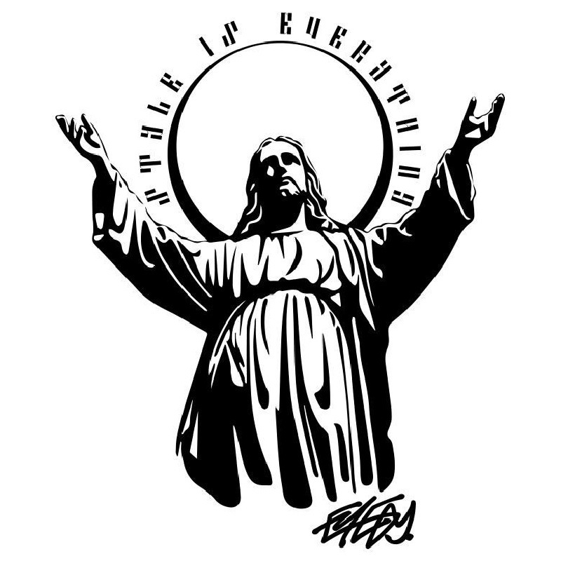 �礭�������� ��� EYEDY �����ǥ��� JESUS �������� ����� Ĺµ�ԥ���� �� �֥�å� �� �ۥ磻�� XXL XXXL