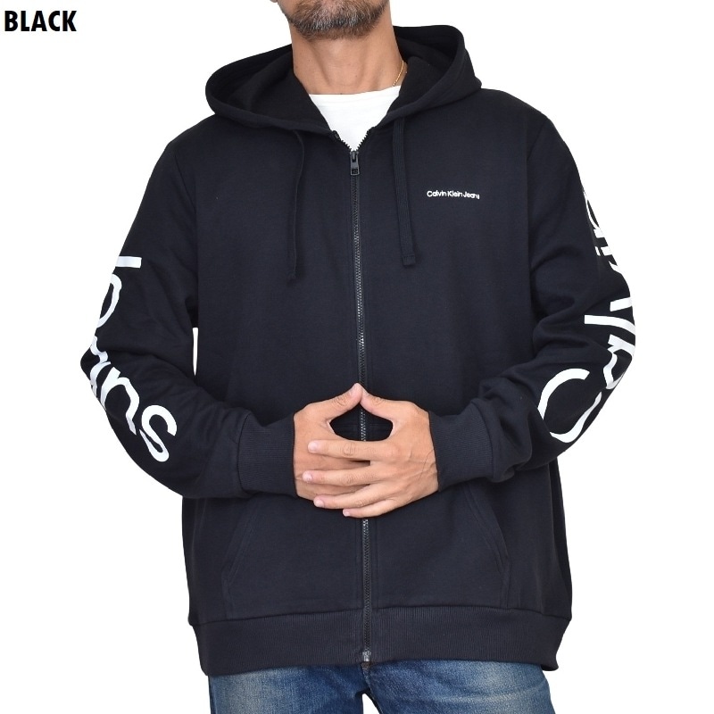 �礭�������� ��� CK ����Х󥯥饤�󥸡��� Calvin Klein Jeans �ѡ����� �ա��ǥ��� �ե른�å� �������å� �� �֥�å� ���졼 XXL