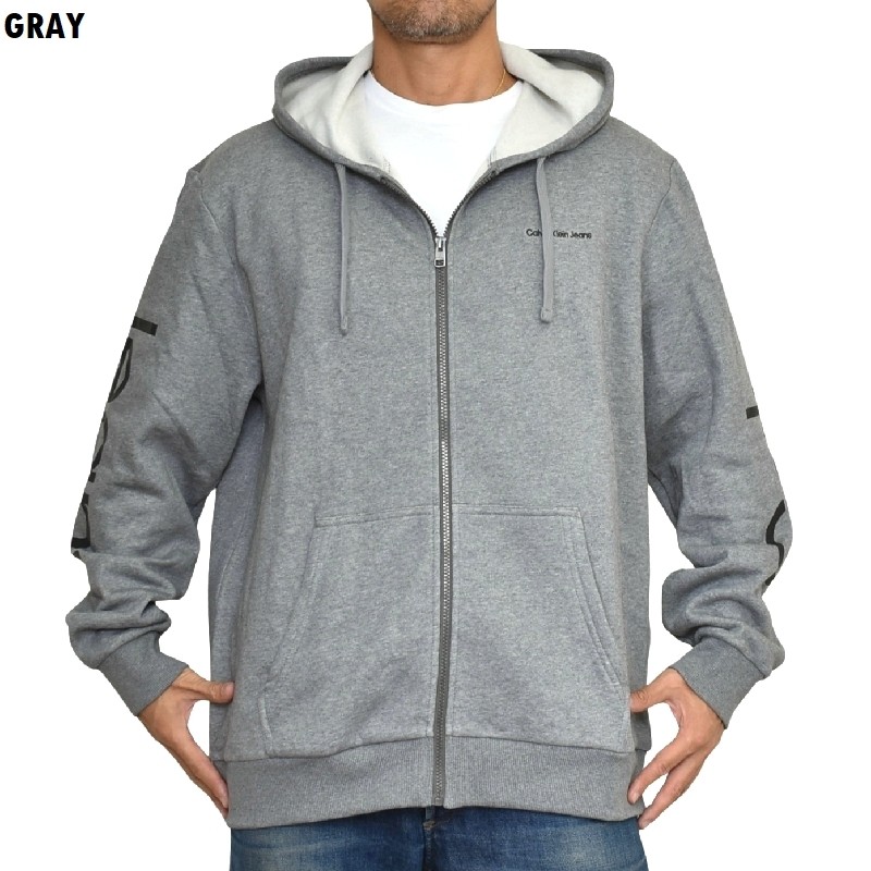 �礭�������� ��� CK ����Х󥯥饤�󥸡��� Calvin Klein Jeans �ѡ����� �ա��ǥ��� �ե른�å� �������å� �� �֥�å� ���졼 XXL