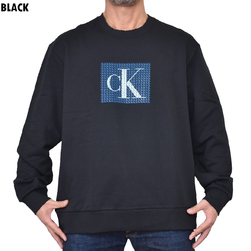 �礭�������� ��� CK ����Х󥯥饤�󥸡��� Calvin Klein Jeans ���롼�ͥå� �ܥå������� �ץ��� �������åȥ���� �ȥ졼�ʡ� XXL