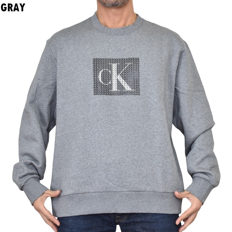 �礭�������� ��� CK ����Х󥯥饤�󥸡��� Calvin Klein Jeans ���롼�ͥå� �ܥå������� �ץ��� �������åȥ���� �ȥ졼�ʡ� XXL