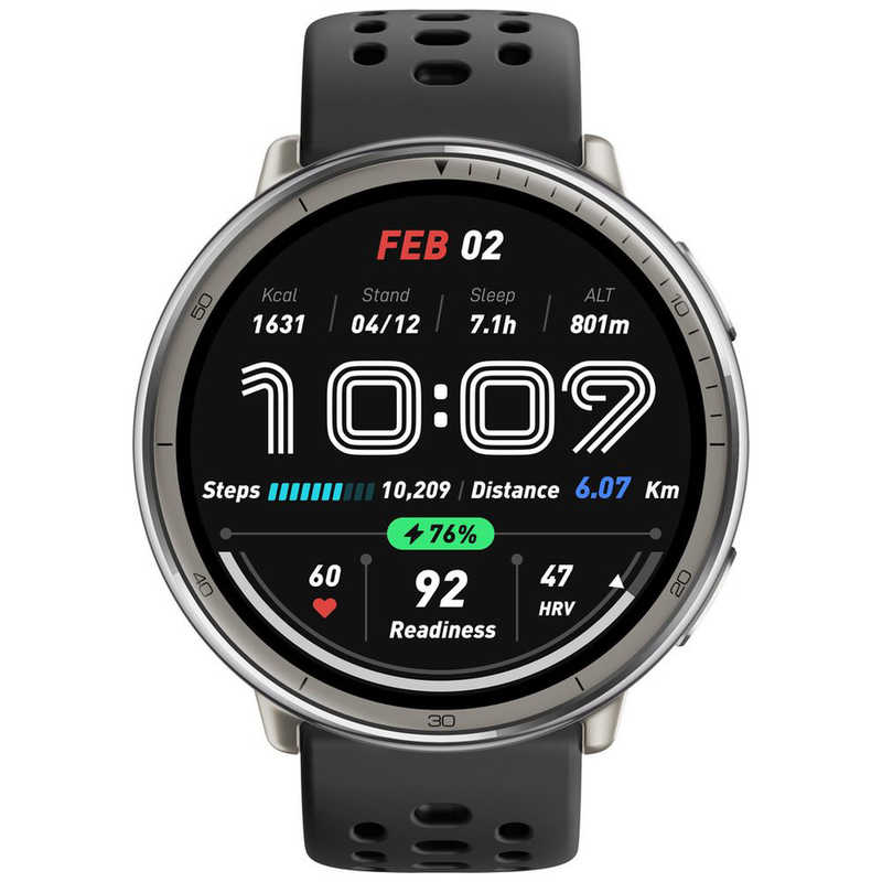 Amazfit Active 2 �X�^���_�[�h�o�[�W���� [�u���b�N�V���R��]