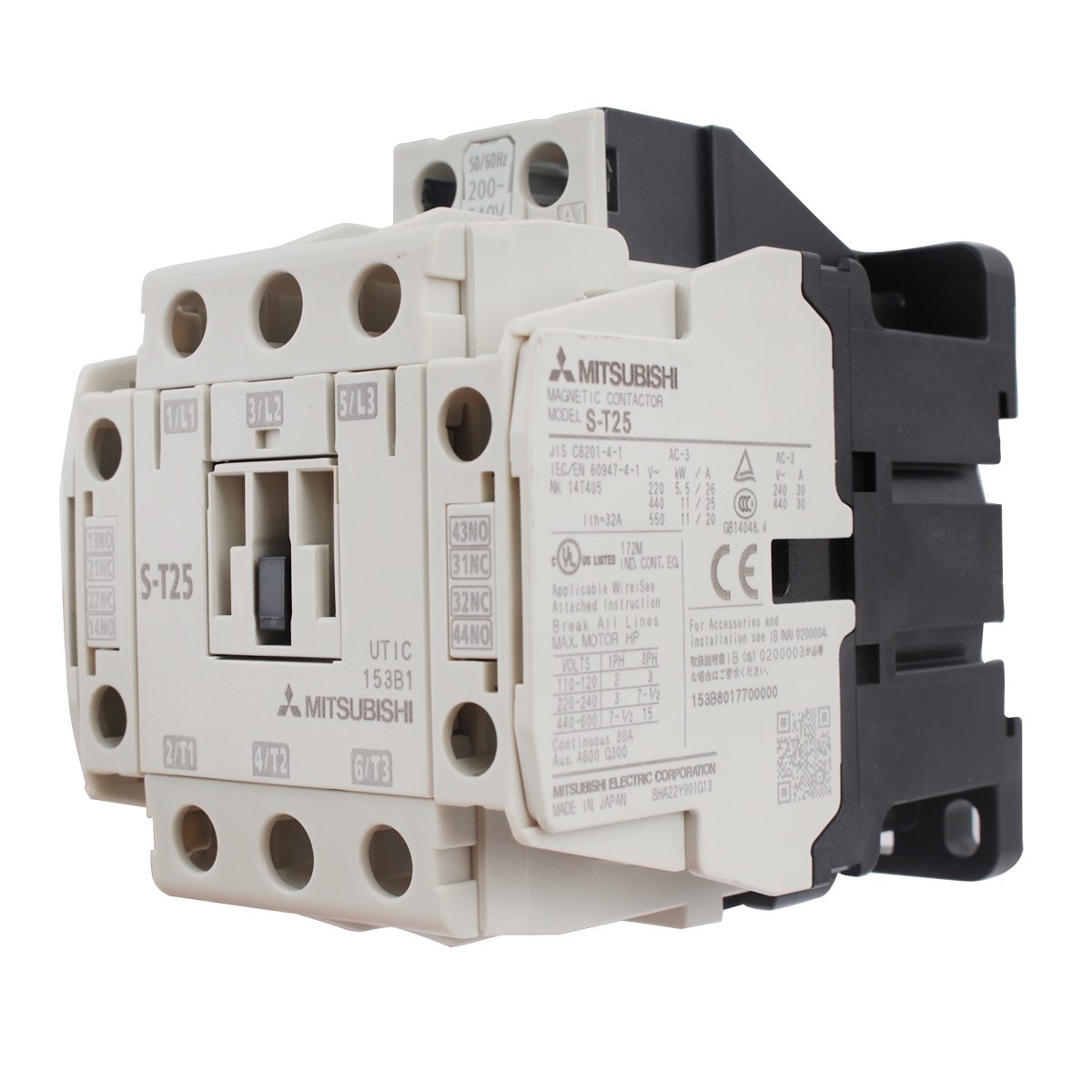 三菱電機 非可逆式電磁接触器<br>S-T25 AC200V 2a2b 0.03~5.5kW | 制御 