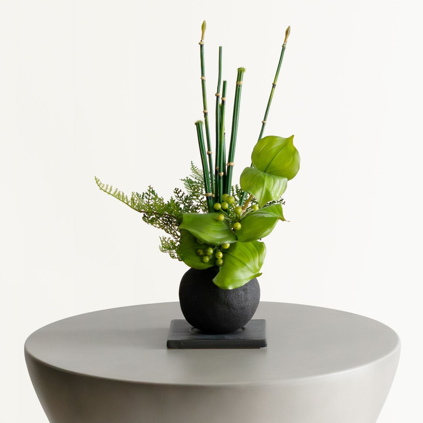 トクサ 寄せ植え ミニ盆栽（黒皿付き）｜フェイクグリーンならデコレラ