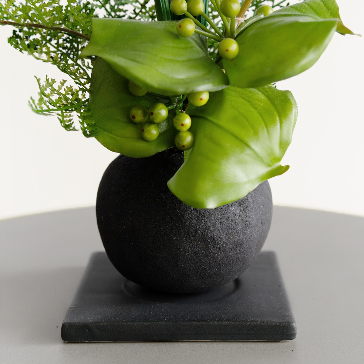 トクサ 寄せ植え ミニ盆栽（黒皿付き）｜フェイクグリーンならデコレラ