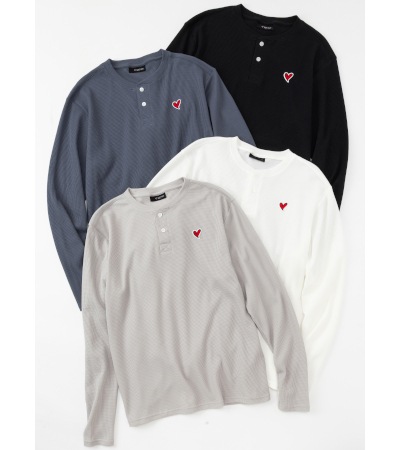 【SWEET YEARS】 ヘンリーネック ワッフルTシャツ ロングスリーブ ビッグシルエット /15812SY