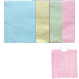 ディスポ紙エプロン ヒモ付 ブルー (100枚)