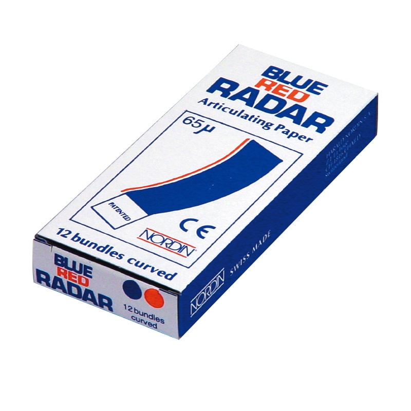 【ｾｰﾙ】ブルーレッドレーダー咬合紙 カーブ (12冊)[NORDIN]