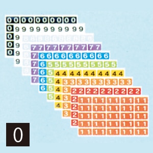 カラーナンバーラベル(歯科向き大型サイズ) 単品0