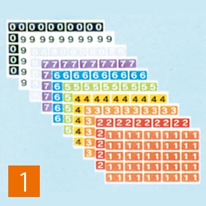 カラーナンバーラベル(歯科向き大型サイズ) 単品1