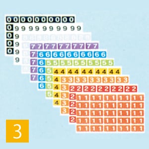 カラーナンバーラベル(歯科向き大型サイズ) 単品3