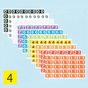 カラーナンバーラベル(歯科向き大型サイズ) 単品4