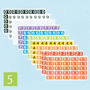 カラーナンバーラベル(歯科向き大型サイズ) 単品5