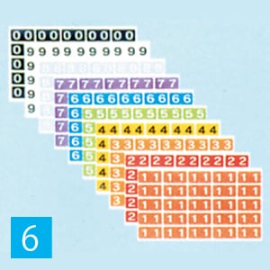 カラーナンバーラベル(歯科向き大型サイズ) 単品6