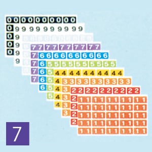 カラーナンバーラベル(歯科向き大型サイズ) 単品7