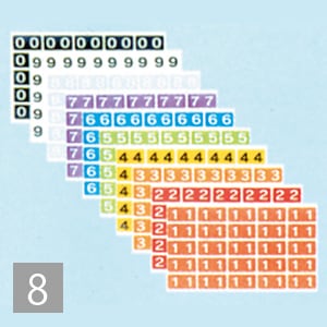 カラーナンバーラベル(歯科向き大型サイズ) 単品8