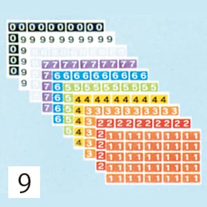カラーナンバーラベル(歯科向き大型サイズ) 単品9