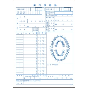 歯科用カルテ用紙 変形B5 1号紙 青