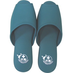 抗菌素材使用 スリッパ 前開き グリーン