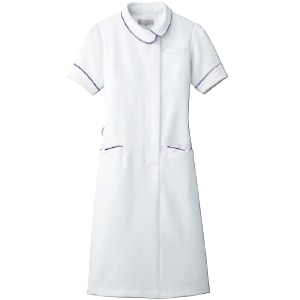 アシンメトリー衿 ワンピース ホワイト M