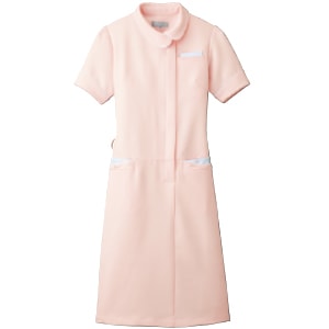 アシンメトリー衿 ワンピース ピンク M