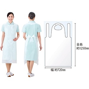 ポリエチ袖なしエプロン M-84 (50枚)[リーブル]