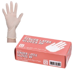 【訳あり】シンガーラテックスグローブ PF M (100枚)[宇都宮製作所]