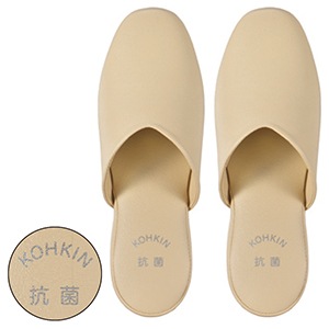 抗菌Vカットスリッパ 前閉じ  クリーム