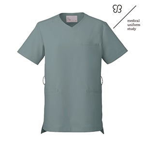 ukaメディカルユニフォームスタディ 男女兼用スクラブ UM502 アースブルー M[住商モンブラン