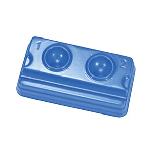 プラ ミキシングトレー ブルー 2穴 (200枚)