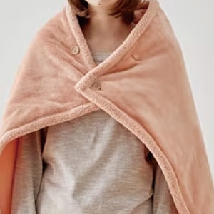 【ｾｰﾙ】ふんわりフランネル×シープ調ボアブランケット ピンクベージュ