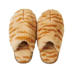 【ｾｰﾙ】まるで猫!のようなモフモフスリッパ  茶トラ