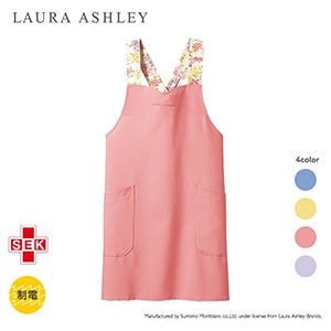 ローラアシュレイ 刺繍エプロン ローズ×ピンク LW502[住商モンブラン]