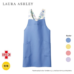 ローラアシュレイ 刺繍エプロン アイリス×ブルー LW502[住商モンブラン]