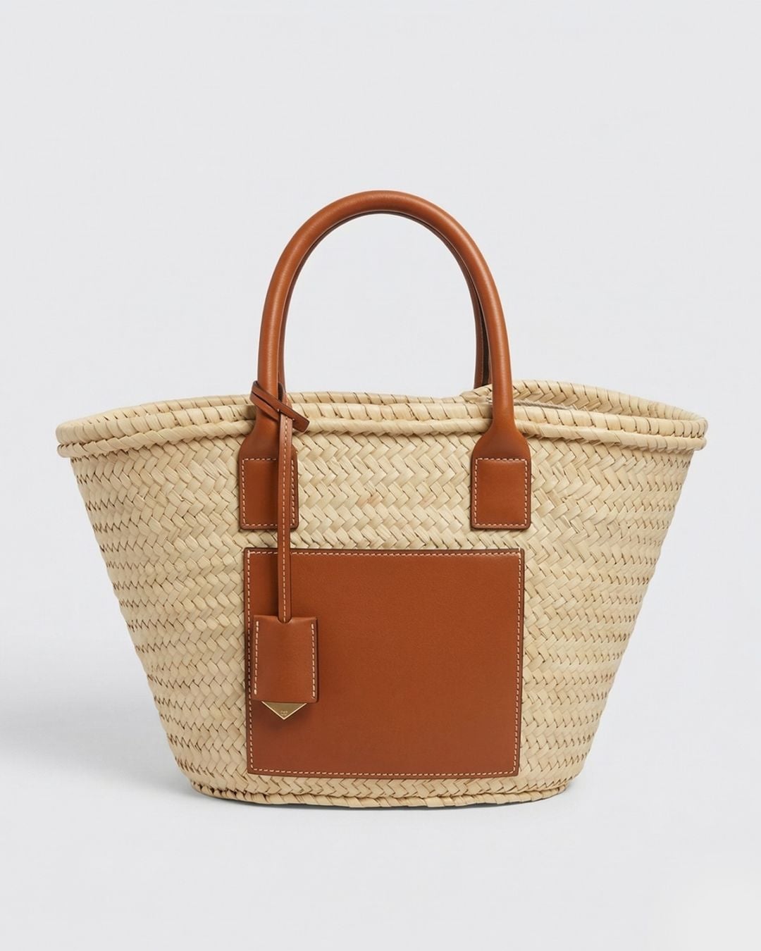 Calella ラフィア×レザー バスケット