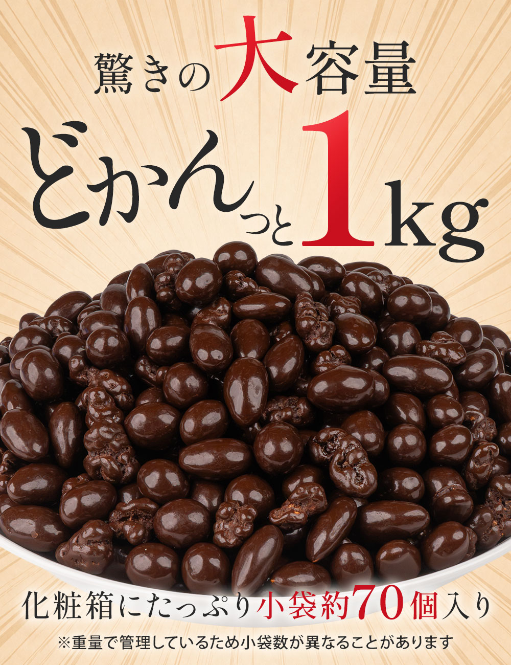送料込み】1kg 小袋ロカボナッツチョコ | チョコレート | でん六