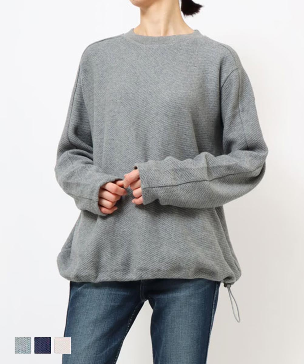 匿名　エンフォルド 裏毛 デコラプルオーバー　ネイビー　38 1,000円OFFクーポン対象］【SALE】ジャガード裏毛プルオーバー GMT392