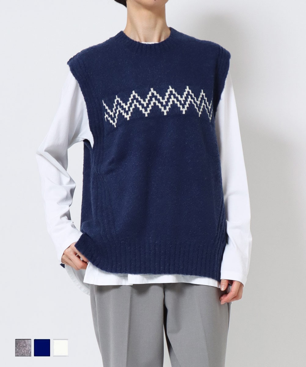 MORE15%OFFクーポン対象］【SALE】ジャガード柄ベスト SCT150