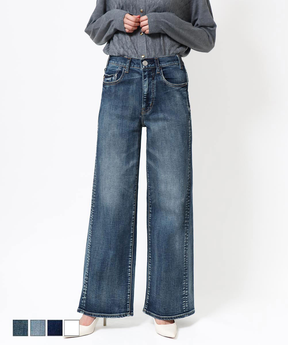 公式】Sweet Camel ウエストリブワイドフレアー CA6744｜デニムライフ